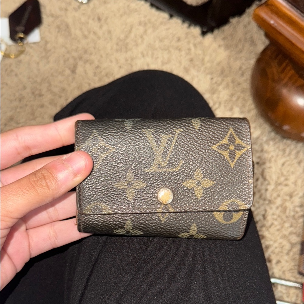 Louis Vuitton Brown Monogram Wallet with Rich Leather Trim